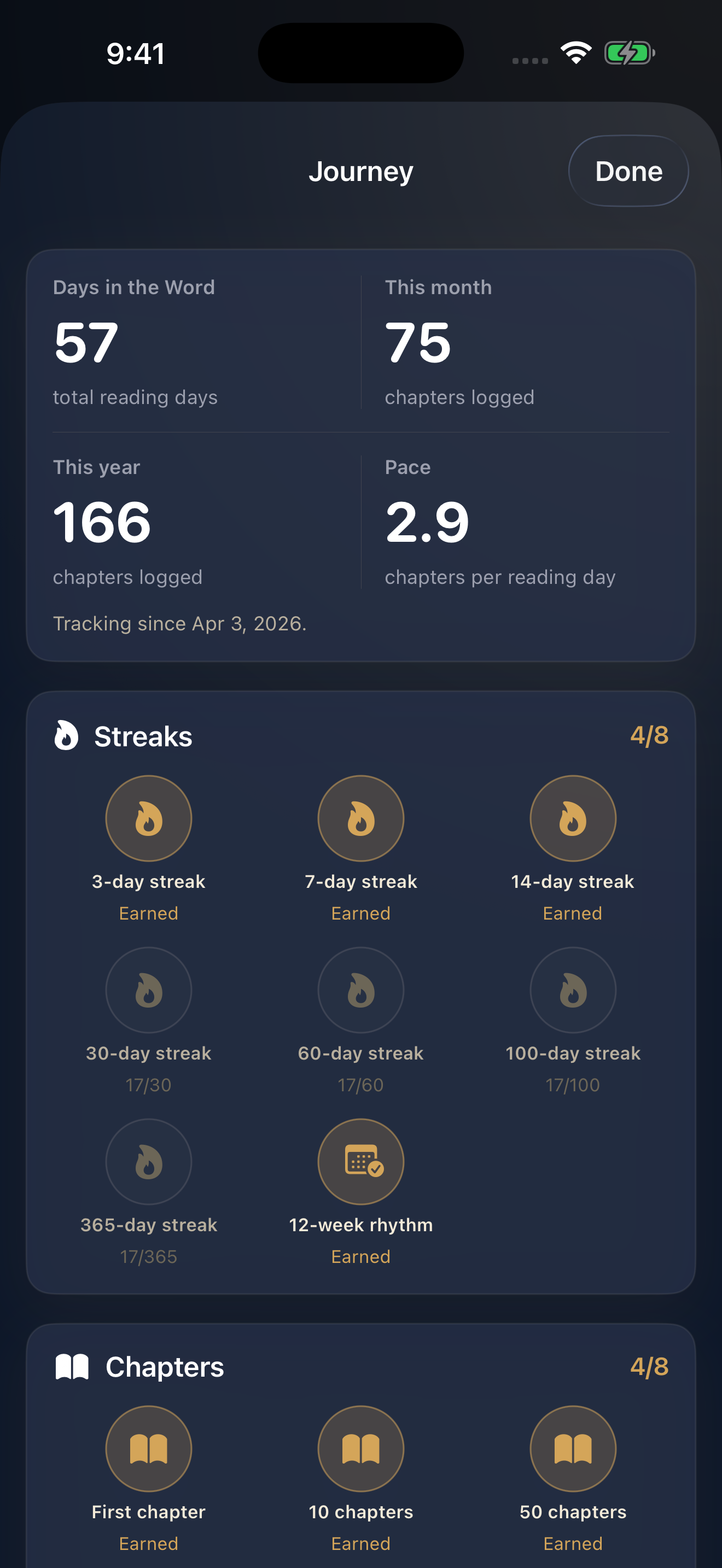 Bread: The Bible Tracker app screen 3
